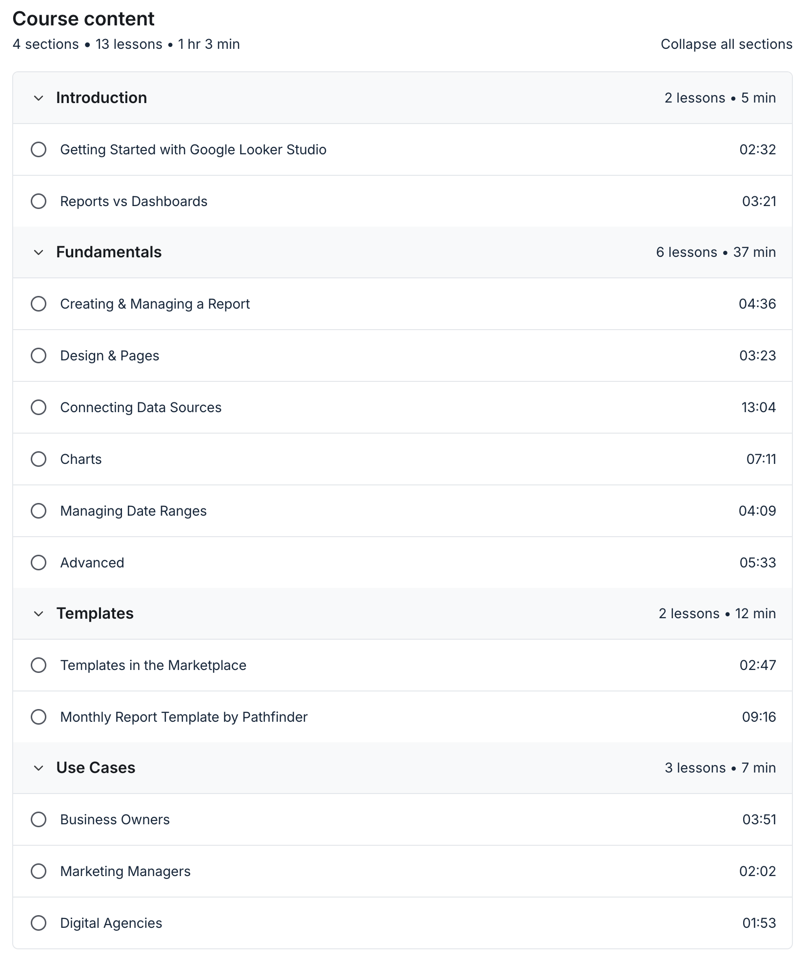 Google Looker Studio Course