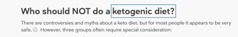 Keto Keyword Subheadings