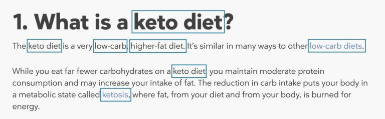 Keto Sub Keyword Subheadings And Paragraph Copy