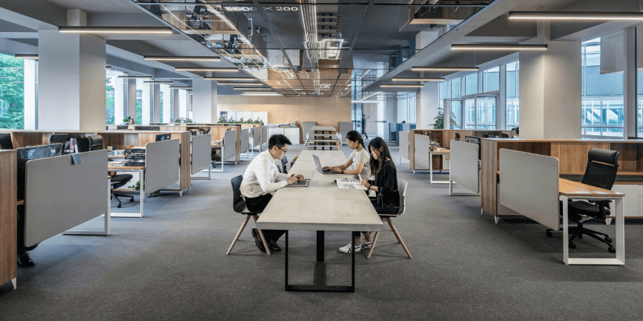 Coworkers At Work In An Office